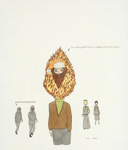 Marcel Dzama, Dinner Companion, Ink and Mixed Media on Paper, 2000, Caviar20 Drawing