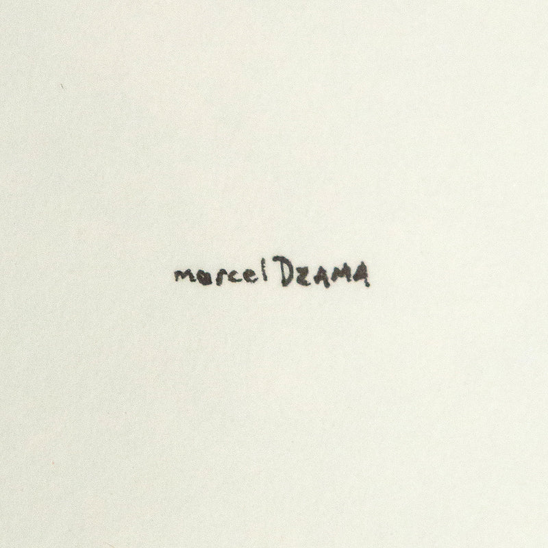 Marcel Dzama, Too Tired Shelley, Drawing 2000, Caviar20, Caviar20 Canadian Art, close up of artist signature