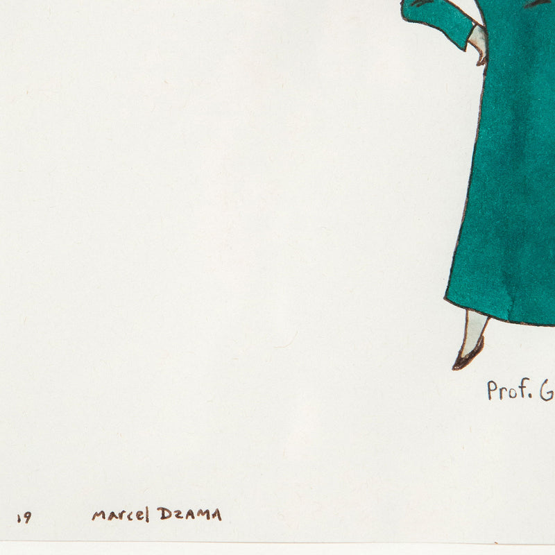 MARCEL DZAMA “YOUNG AMERICAN GIRLS” WATERCOLOR, 2009