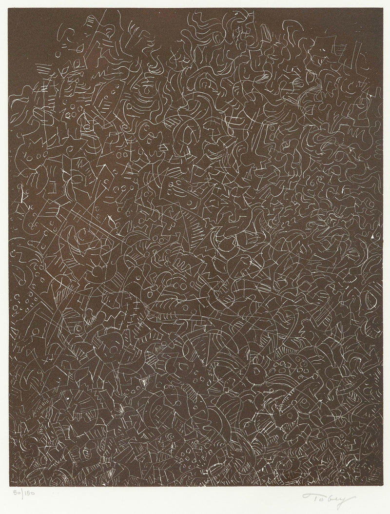 MARK TOBEY "PSALTERY FIRST FORM" ETCHING 1974