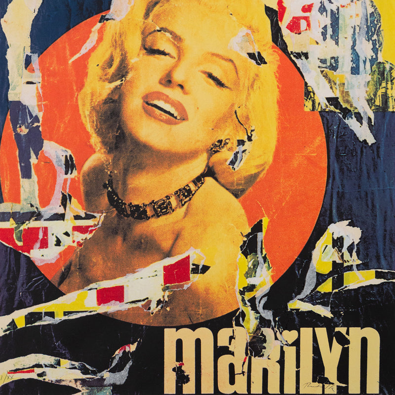 Mimmo Rotella, Marilyn, Screenprint and Collage, 1991, Caviar20