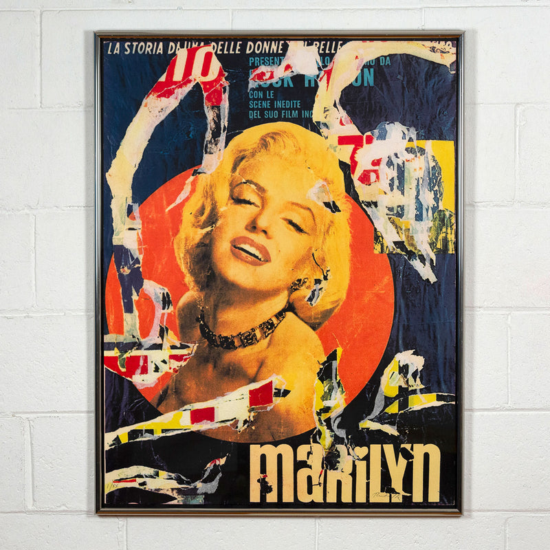 Mimmo Rotella, Marilyn, Screenprint and Collage, 1991, Caviar20, framed