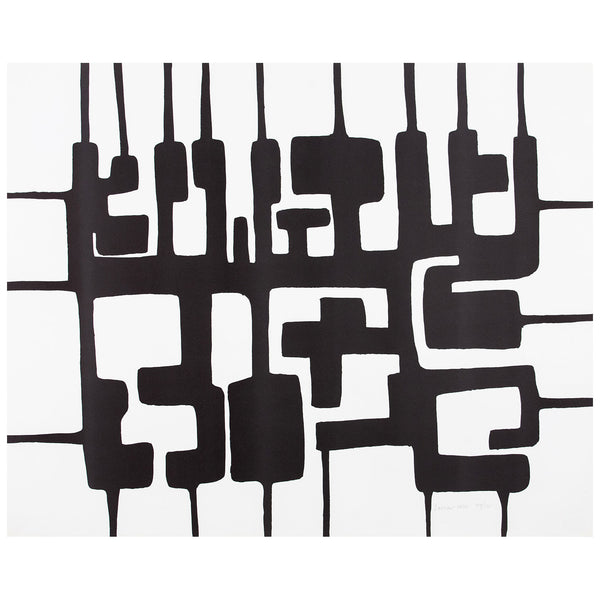 Ibram Lassaw "Peace" (from the Peace Portfolio I), 1970. Silkscreen. A pioneer of abstract sculpture, Lassaw is celebrated for his distinct use of negative space, creating intricate maze-like compositions that seemingly defy gravity.