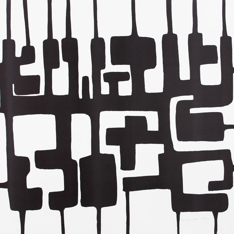 Ibram Lassaw "Peace" (from the Peace Portfolio I), 1970. Silkscreen. A pioneer of abstract sculpture, Lassaw is celebrated for his distinct use of negative space, creating intricate maze-like compositions that seemingly defy gravity.