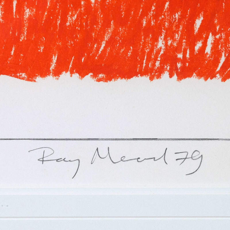 Ray Mead, Untitled (Flags), Pastel and mixed media on paper, 1979, Caviar 20, close-up showing artist signature and date