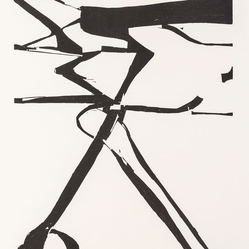 Richard Diebekorn "Double X" Woodcut, 1987. Completed in 1987, "Double X" marks the artist's return to abstraction in the last chapter of his oeuvre, when he moved between geometric and lyrical styles. Serving as a pared-down example, this work is a unique synthesis of Diebenkorn's exploration of abstraction, making it an excellent output from the last decade of his career. 