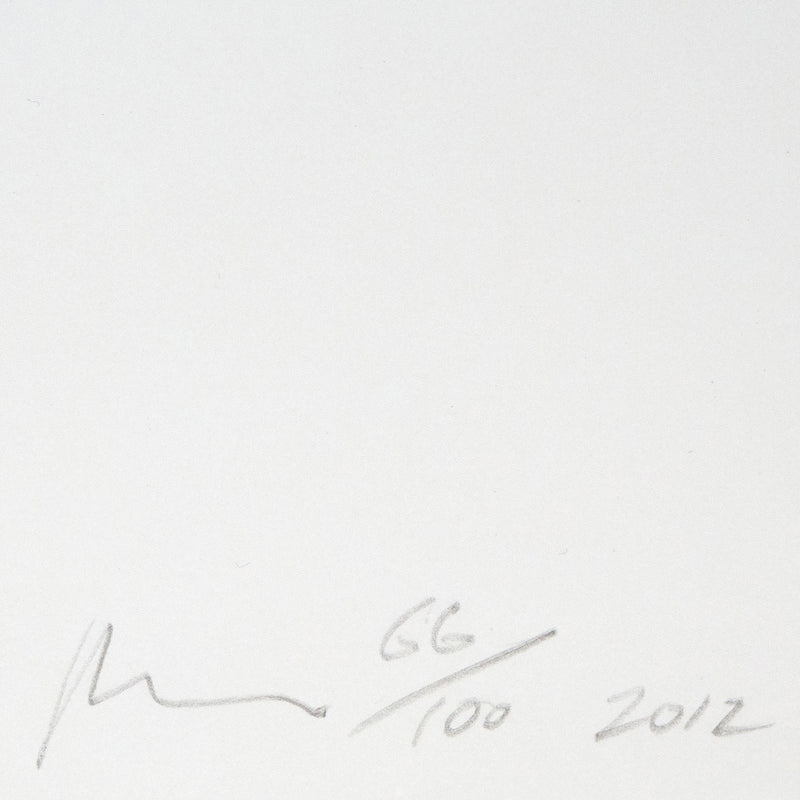 Richard Prince, Fulton Ryder After Dark, 2012, Caviar20, closeup showing artist signature and number of edition