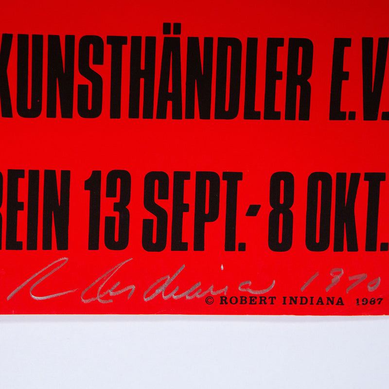 Robert Indiana, Kunst Markt Köln Exhibition Poster, Silkscreen on paper, 1967, Caviar20, American Pop Artist
