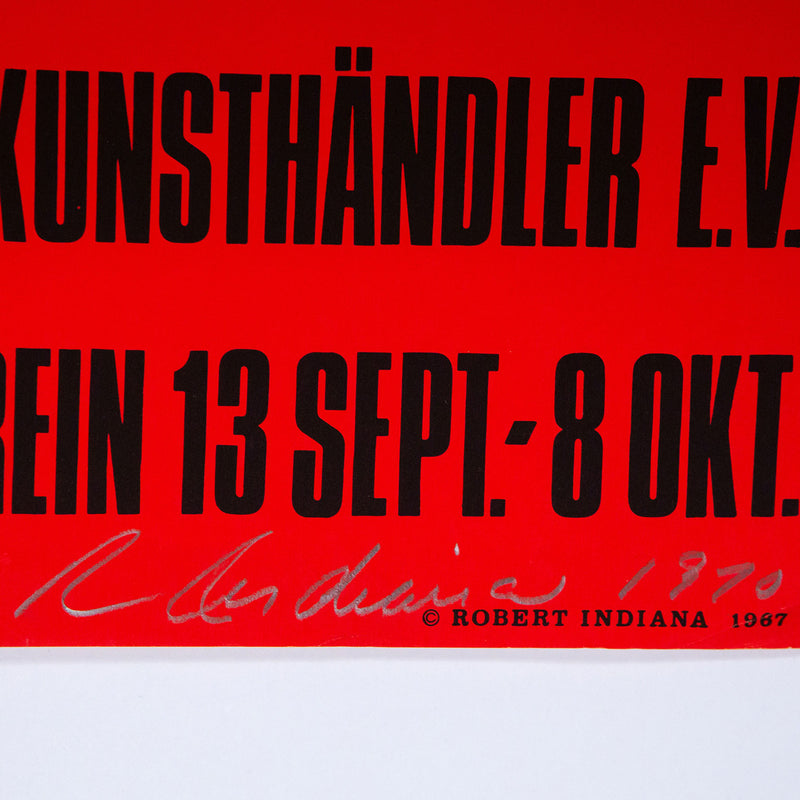Robert Indiana, Kunst Markt Köln Exhibition Poster, Silkscreen on paper, 1967, Caviar20, American Pop Artist
