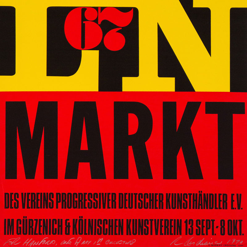 Robert Indiana, Kunst Markt Köln Exhibition Poster, Silkscreen on paper, 1967, Caviar20, American Pop Artist