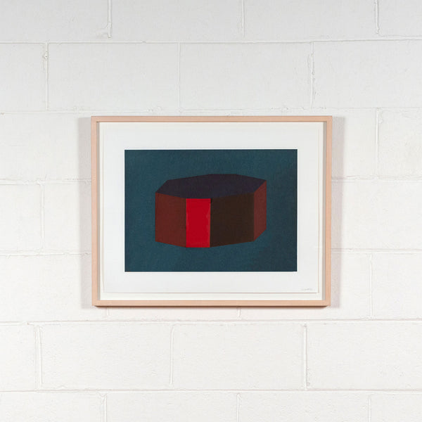 Sol Lewitt, Forms Derived from a Cubic Rectangle, #12 Aquatint, print, 1990, Caviar20 prints, whole work displayed on white brick wall in frame