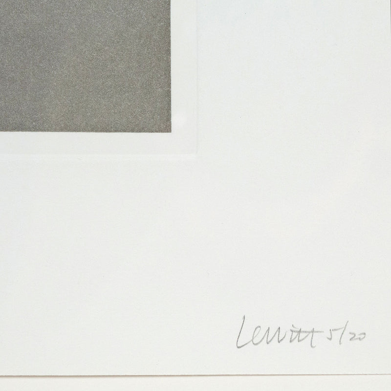 Sol Lewitt Forms Derived from a Cubic Rectangle #05, Aquatint, 1990, Caviar20 Prints, Sol LeWitt Prints, closeup showing artist signature and number of edition