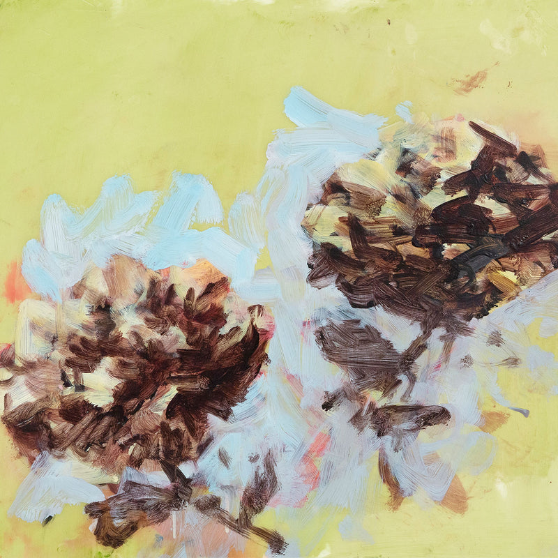 Tony Scherman, Peonies, Encaustic painting, 2003, Caviar 20, close-up detail