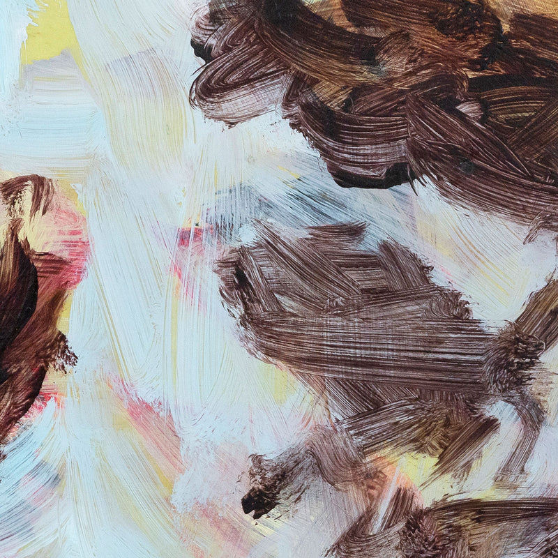 Tony Scherman, Peonies, Encaustic painting, 2003, Caviar 20, close-up detail of encaustic brush strokes