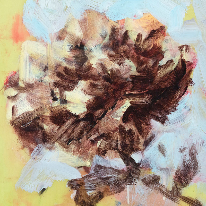 Tony Scherman, Peonies, Encaustic painting, 2003, Caviar 20, close-up detail