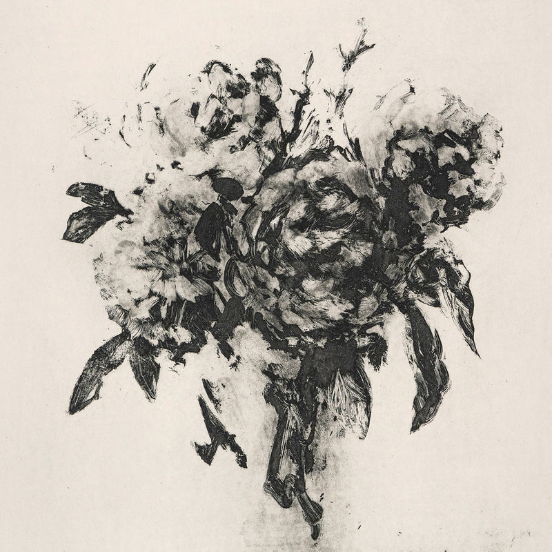 Tony Scherman, Bouquet, Aquatint, 2001, limited edition, peonies