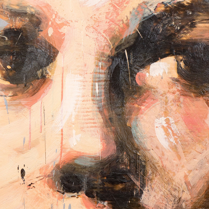 "My Girlfriend Ophelia: The Cream of Denmark"  Canada, 2013  Encaustic on canvas  42"H 48"W   Signed, titled, and dated verso  Very good condition.