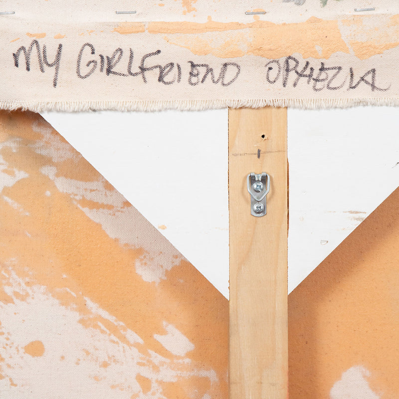 "My Girlfriend Ophelia: The Cream of Denmark"  Canada, 2013  Encaustic on canvas  42"H 48"W   Signed, titled, and dated verso  Very good condition.
