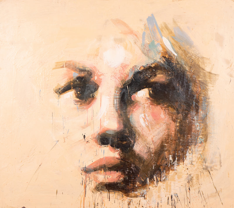 "My Girlfriend Ophelia: The Cream of Denmark"  Canada, 2013  Encaustic on canvas  42"H 48"W   Signed, titled, and dated verso  Very good condition.
