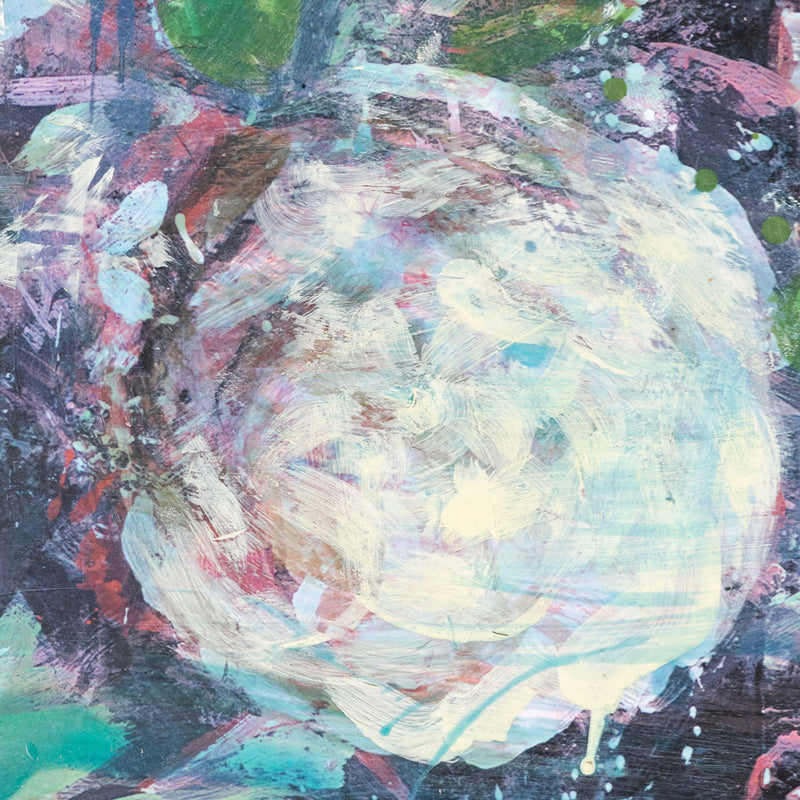 TONY SCHERMAN “PEONIES PUSH” ENCAUSTIC MONOPRINT, 2002