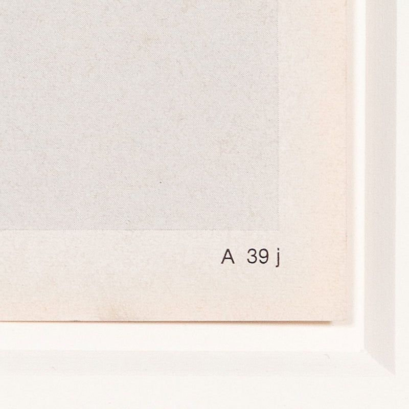 Wade Guyton, A 39 J, Epson DURAbrite inkjet on book page, 2007, Caviar 20, closeup showing title of work