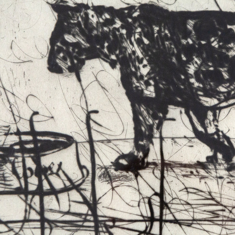 WILLIAM KENTRIDGE “PACING PANTHER” ETCHING, 2003