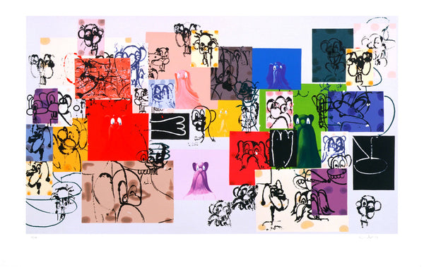 GEORGE CONDO "PAPER FACES" SCREEN PRINT.