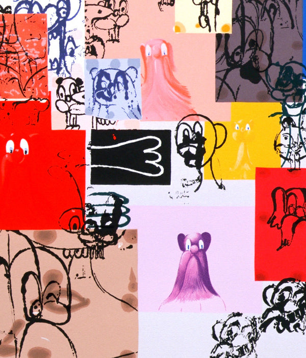 GEORGE CONDO "PAPER FACES" SCREEN PRINT.