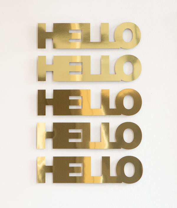 JADE RUDE "HELLO" SCULPTURE, 2015