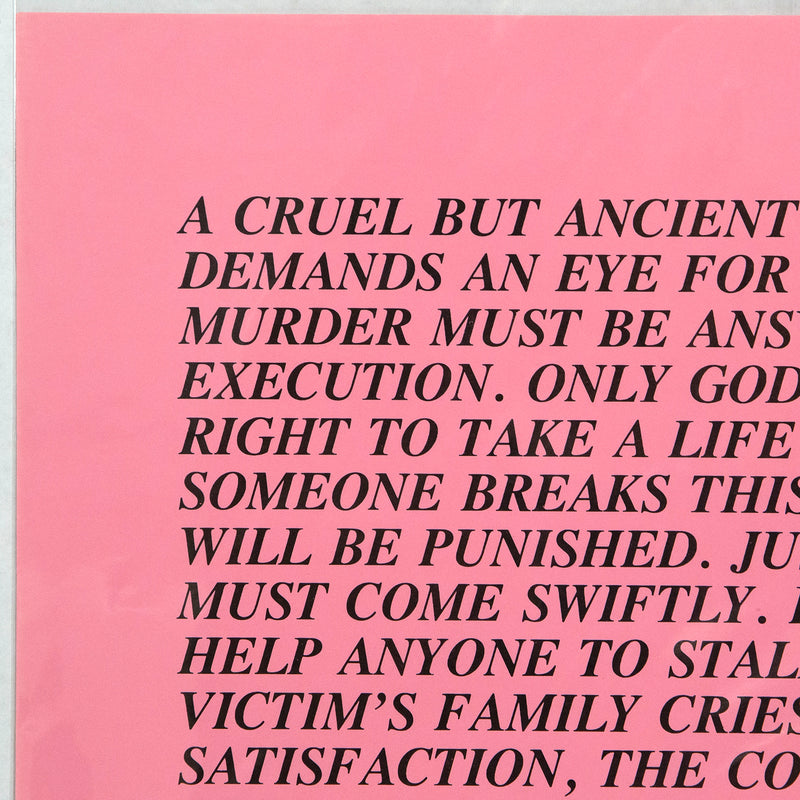 Jenny Holzer Inflammatory Essay, Eye For an Eye, Documenta 1982, Caviar20, close-up