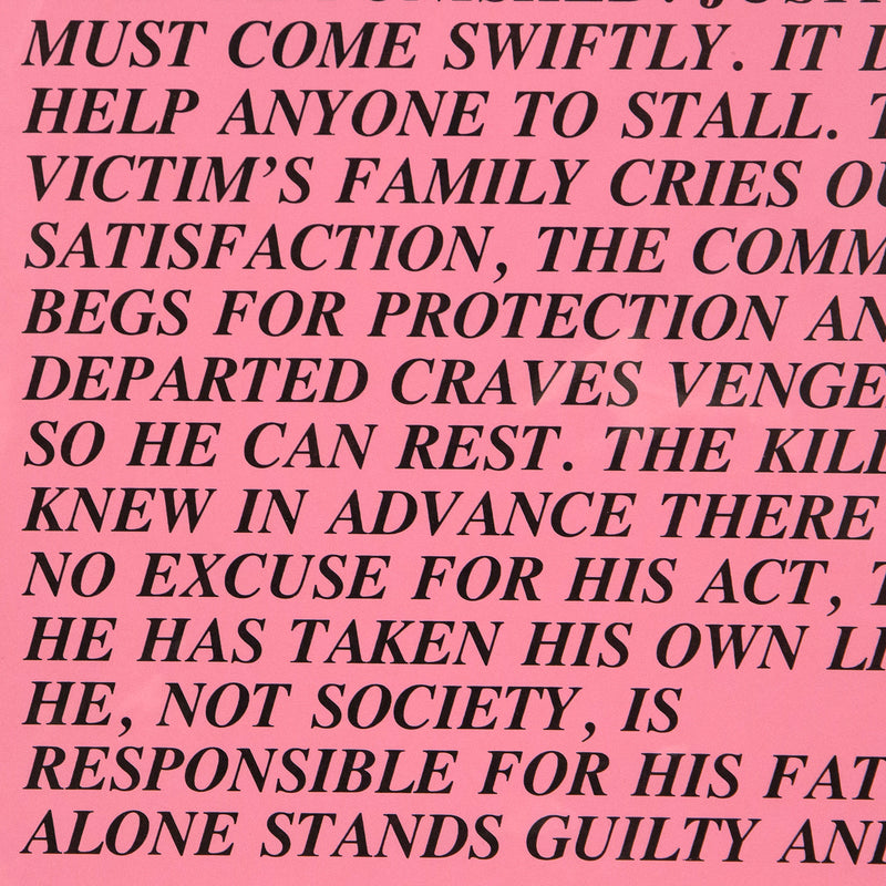 Jenny Holzer Inflammatory Essay, Eye For an Eye, Documenta 1982, Caviar20, close-up