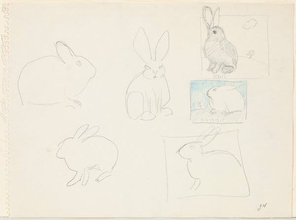 Joyce Wieland bunnies works on paper Caviar20