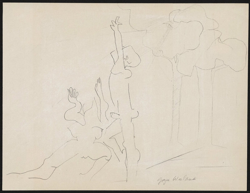 Joyce Wieland Lovers in a park drawing Caviar20