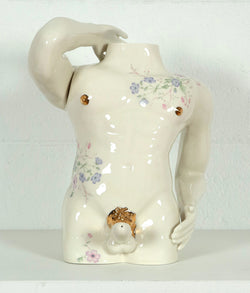 PansyAss Ceramics Floral Gogo Boi Vase made in 2020, Caviar20