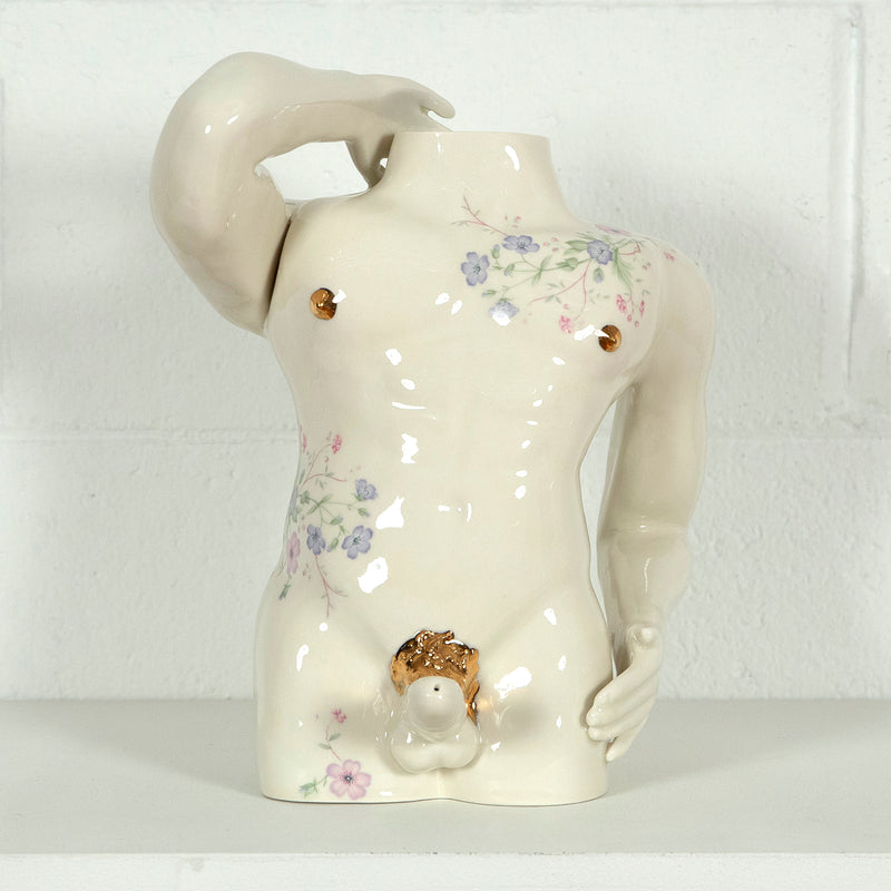 PansyAss Ceramics Floral Gogo Boi Vase made in 2020, Caviar20