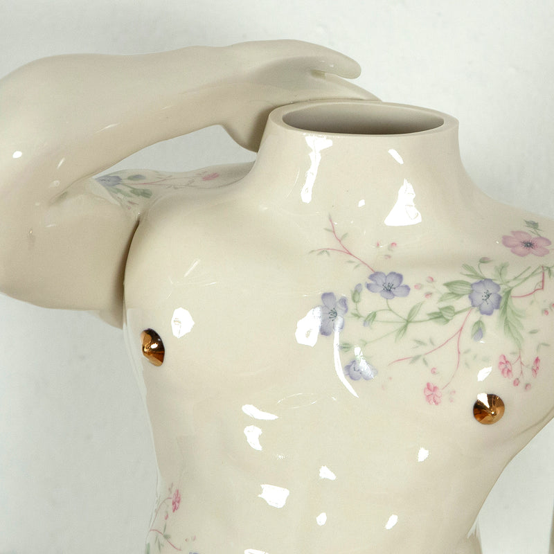 PansyAss Ceramics Floral Gogo Boi Vase made in 2020, Caviar20