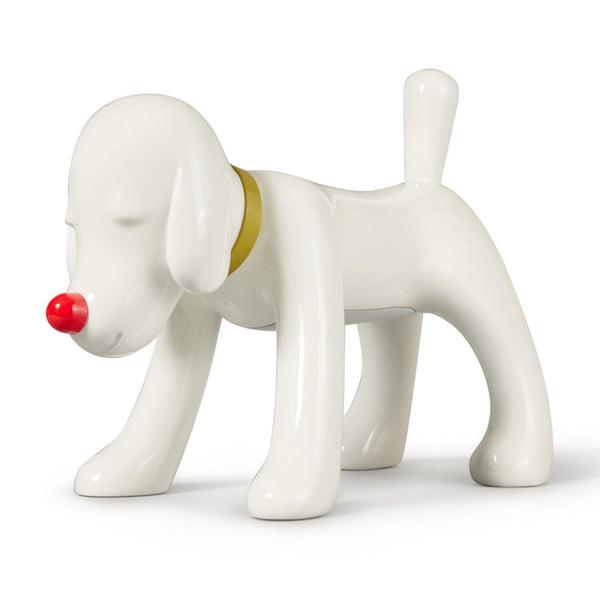 Yoshimoto Nara "Doggy Radio",  2011.  Hand-assembled polymer and fiberglass stereo with FM radio, Bluetooth, USB port, headphone jack, and Yahama speaker system.